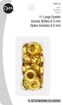 Dritz Eyelets Refill Gilt 1/4in (6mm) 15 ct.