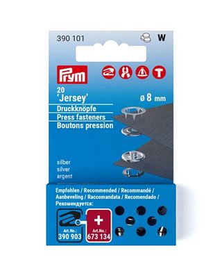 Dritz Jersey 8mm refill Silver 20 pc
