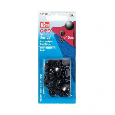 Prym Consumer Products Anorak 15 mm refill black oxidized 10pc