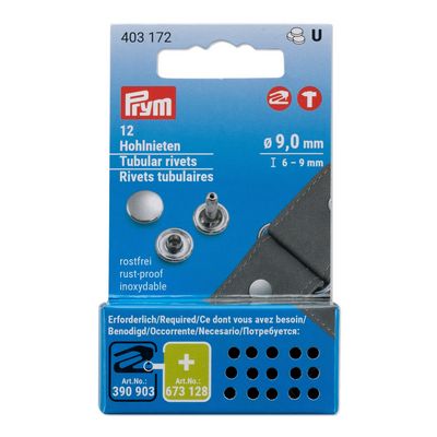 Prym Consumer Products Tubular Rivets, 6-9mm 12 pc