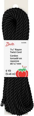 Dritz 3/16 Rayon Twist Cord Black