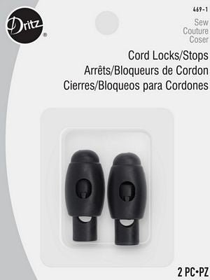 Dritz Cord Stops Black 2ct 6/box