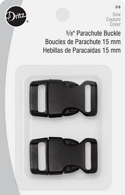 Dritz Parachute Buckles Black 5/8in