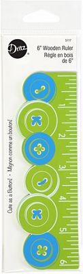 Dritz Cute as a Button Wooden Ruler