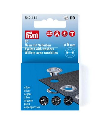 Dritz Eyelets with washers 5 mm refill Silver 80 pc
