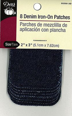 Dritz Denim Iron-On Patch Dark Blue 8ct 6/box