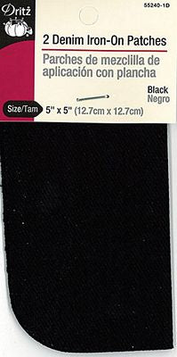 Dritz Denim Iron-On Patch Black 2ct 6/box