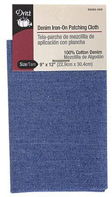 Dritz Iron-On Patch Cloth Denim Faded Blue 9inx12in