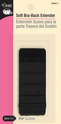 Dritz Soft Bra Back Extender Black 1-1/4in (3.2cm)