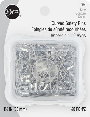 Dritz Curved Safety Pins Size 2 Nickel 40pc 6ct