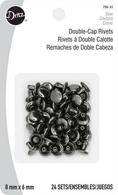 Prym Consumer Products Double-Cap Rivets, 24 Sets, Gunmetal