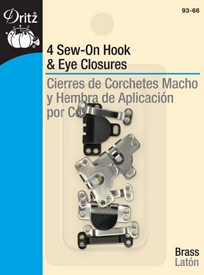 Dritz Sew-On Hook and Eye Closures Assorted 4ct.