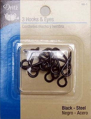 Dritz 3 Extra Large Hook And Eye-Black