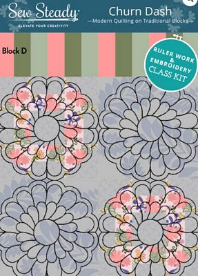 Sew Steady / Westalee Design Churn Dash Block D Fabric Panel & Quilt Plan