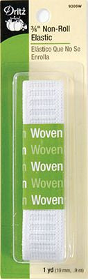 Dritz 3/4in White Flat Non-Roll Elastic 1yd 4/box