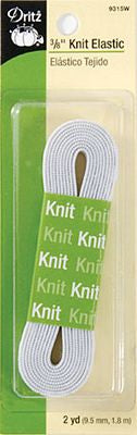 Dritz 3/8in White Knit Elastic 2yd 4/box