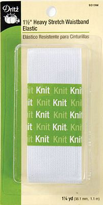 Dritz 1-1/2in White Heavy Waistband Elastic 1-1/4yd