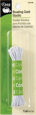 Dritz White Beading Cord Elastic 5yd 4/box
