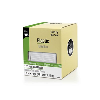 Dritz 1-1/2in White Flat Non-Roll Elastic 10yd 1/box