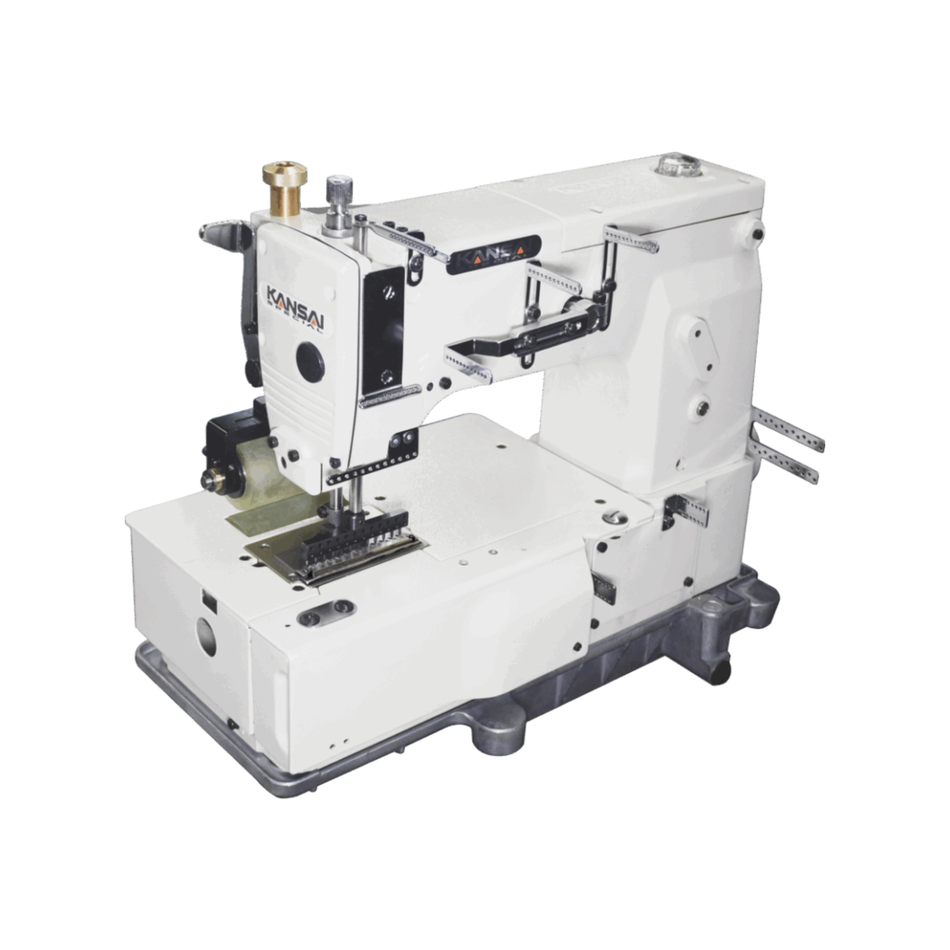 Kansai Special DFB SERIES - 12 Needle, Flat Bed, Single Chain Stitch Sewing Machine for Shiring with Rear Puller