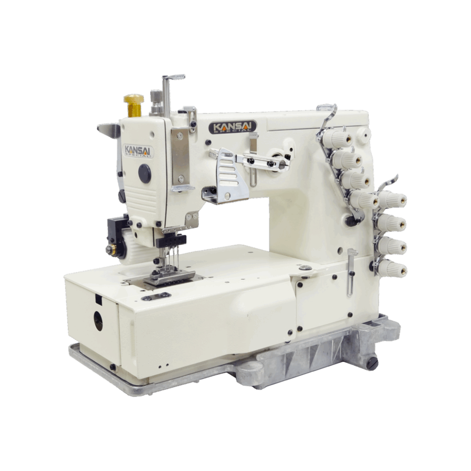 Kansai Special DFB SERIES - 4 Needle, Flat Bed, Double Chain Stitch Sewing Machine, General-Purpose Model for Sewing Waistbands and Attaching Elastic
