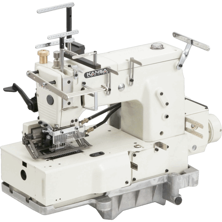 Kansai Special DFB SERIES - 12 Needle, Flat Bed, Double Chain Stitch Sewing Machine for Shiring and Smocking.