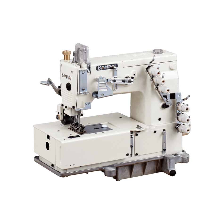 3 Needle, Flat Bed, Double Chain Stitch Sewing Machine for Lap Seaming
