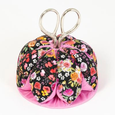 Dritz Pin Cushion Dome Black Pink Floral