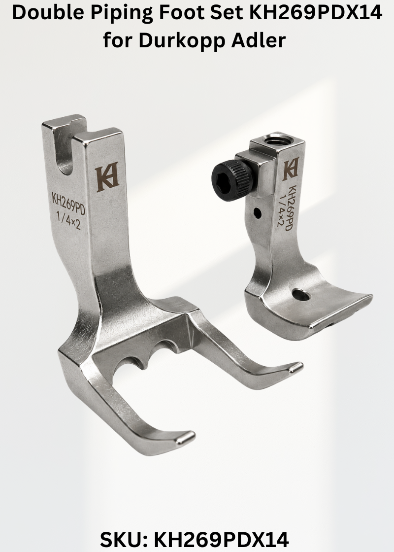 Double Piping Foot Set KH269PDX14 for Durkopp Adler 269 and 267 Sewing Machines