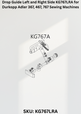 Left and Right Drop Guide Set KG767LR for Durkopp Adler 367, 467, and 767 Sewing Machines