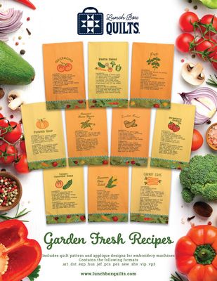 Lunch Box Quilts, LLC Garden Fresh Embroidery Recipe Collection