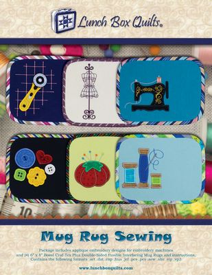 Lunch Box Quilts, LLC Mug Rug Sewing Applique Embroidery Designs