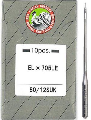Organ ELX705LE Suk Long Eye Size 80/12 10/pk