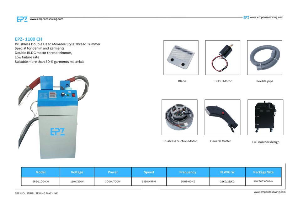 Double Head Movable Style Thread Trimmer Machine  EPZ-1100 CH
