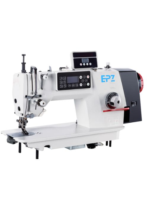 Computerize lock stitch sewing machine with top feed mechanism.