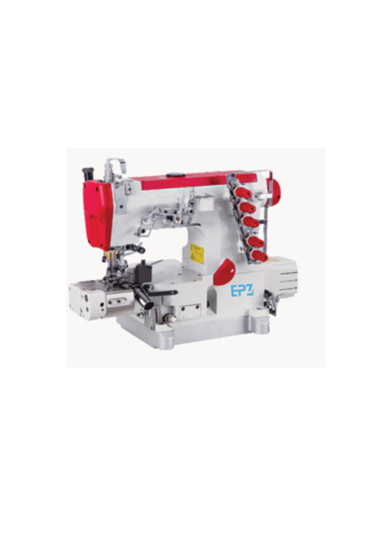 Computer direct drive high speed left knife  interlock sewing machine with tug wheel