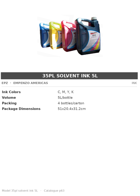 EPZ 35pl solvent ink 5L