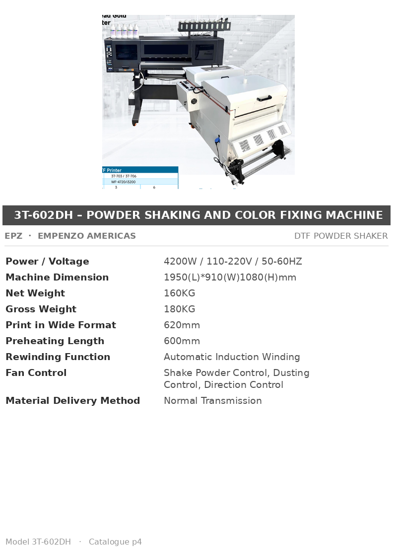 EPZ 3T-602DH – Powder Shaking And Color Fixing Machine