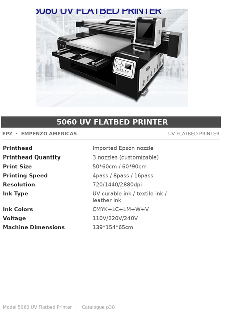EPZ 5060 UV Flatbed Printer
