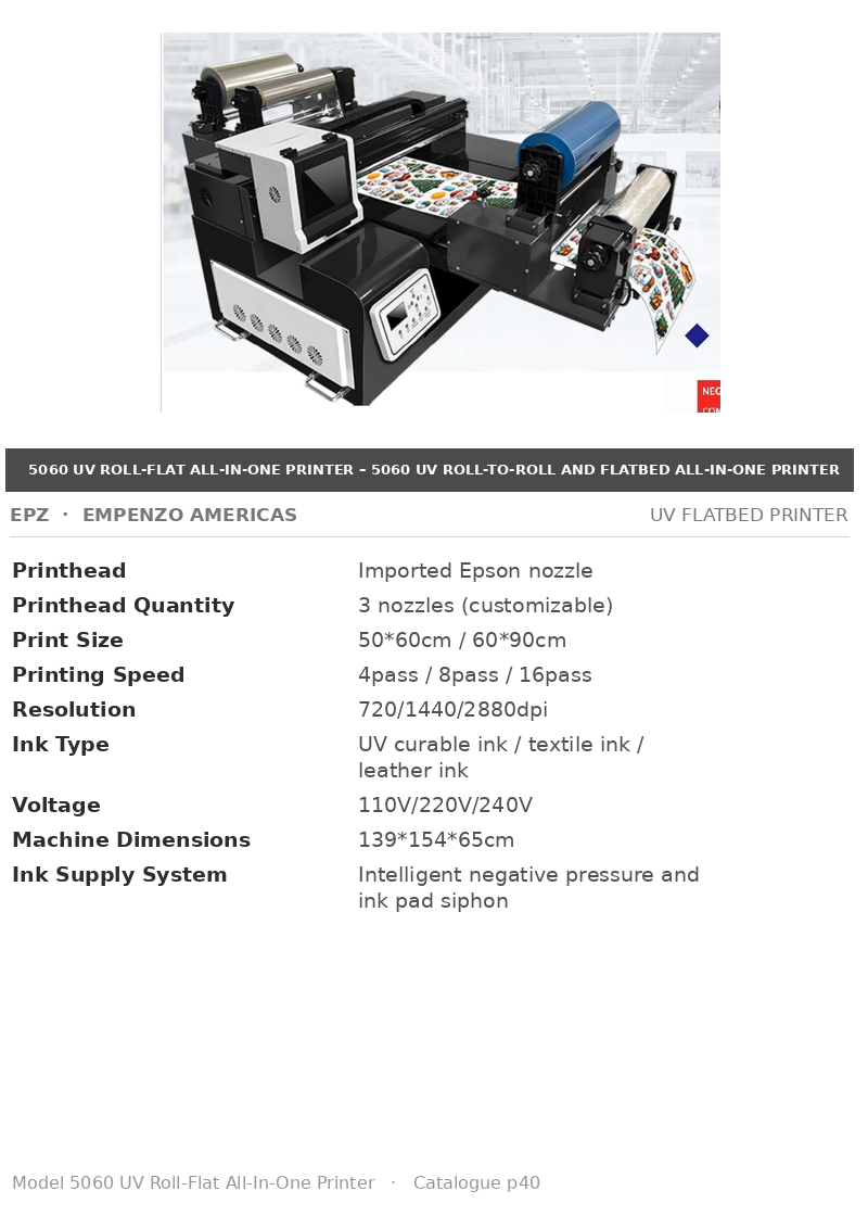 EPZ 5060 UV Roll-Flat All-In-One Printer – 5060 UV Roll-To-Roll And Flatbed All-In-One Printer