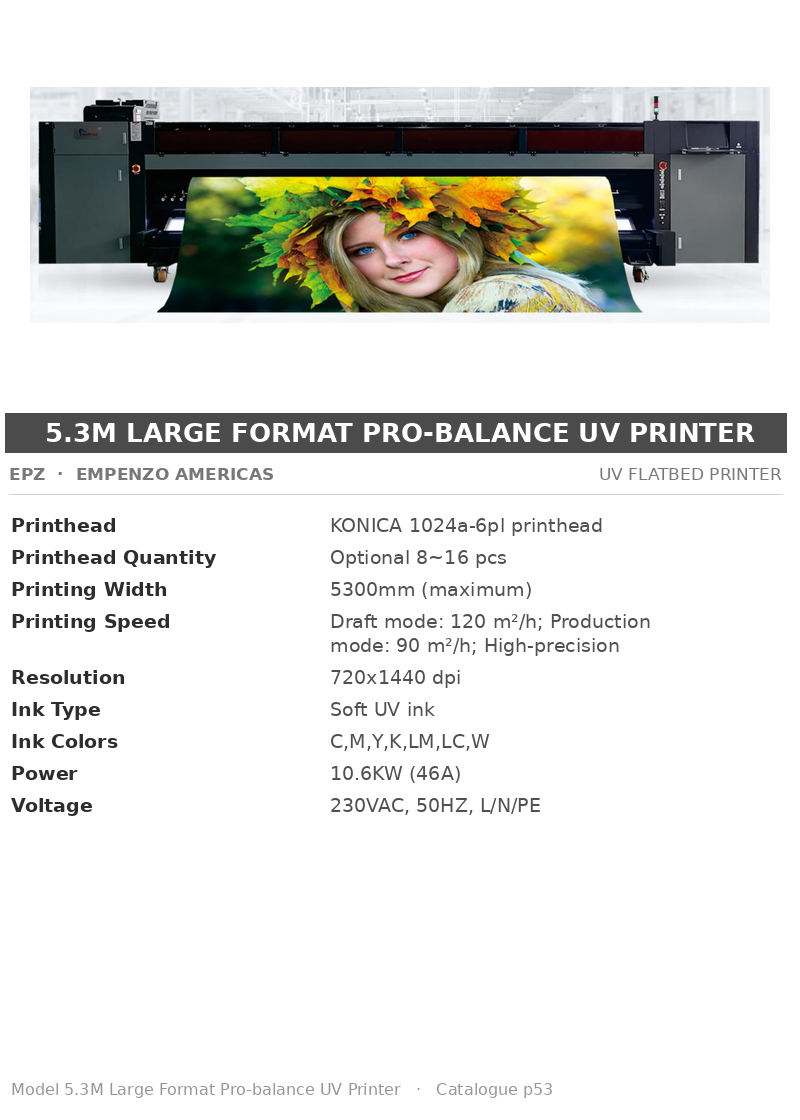 EPZ 5.3M Large Format Pro-Balance UV Printer