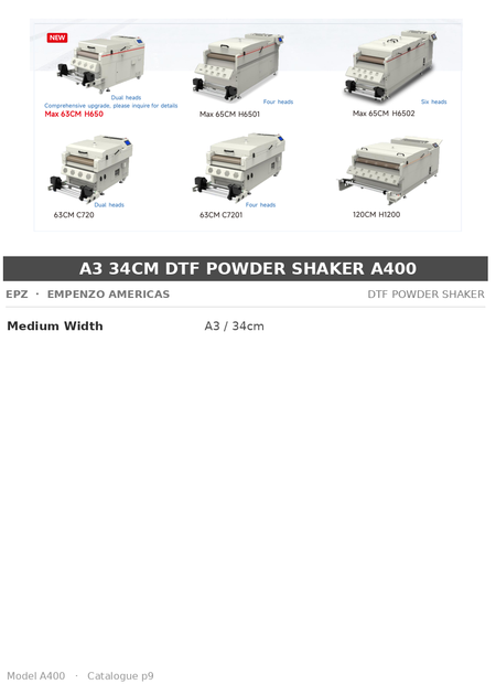 EPZ A3 34cm DTF Powder Shaker A400