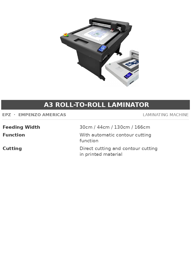 EPZ A3 Roll-To-Roll Laminator