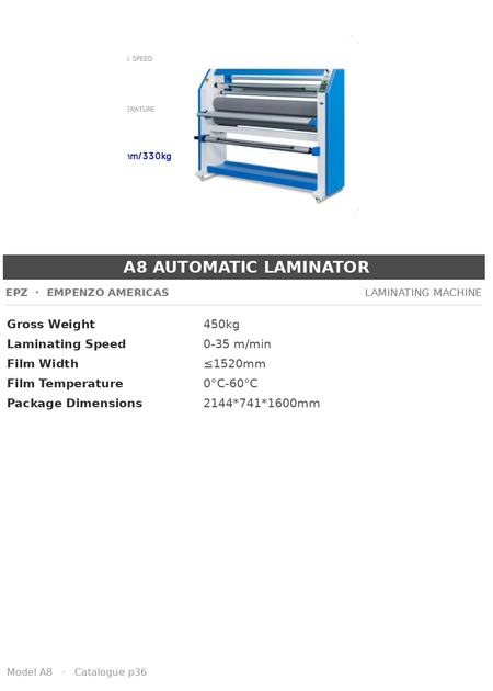 EPZ A8 Automatic Laminator