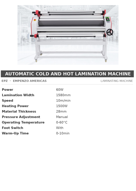 EPZ Automatic Cold and Hot Lamination Machine