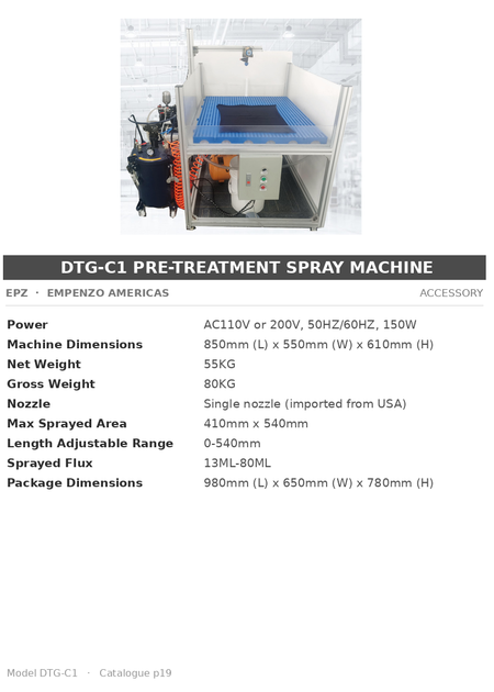 EPZ DTG-C1 Pre-Treatment Spray Machine