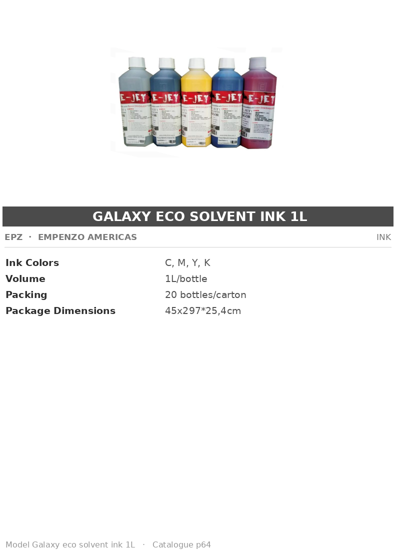 EPZ Galaxy eco solvent ink 1L
