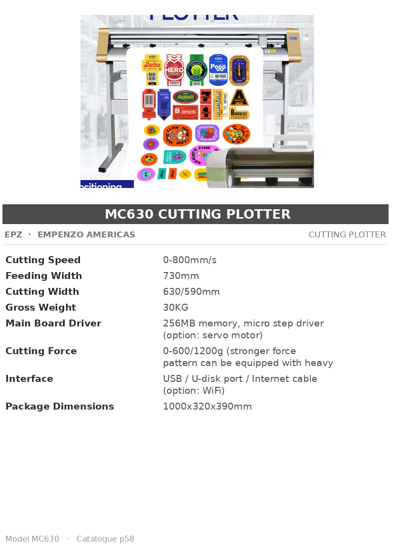 EPZ MC630 Cutting Plotter