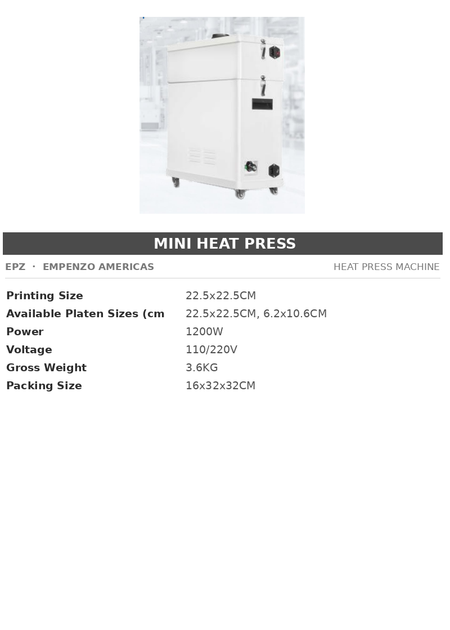 EPZ Mini Heat Press