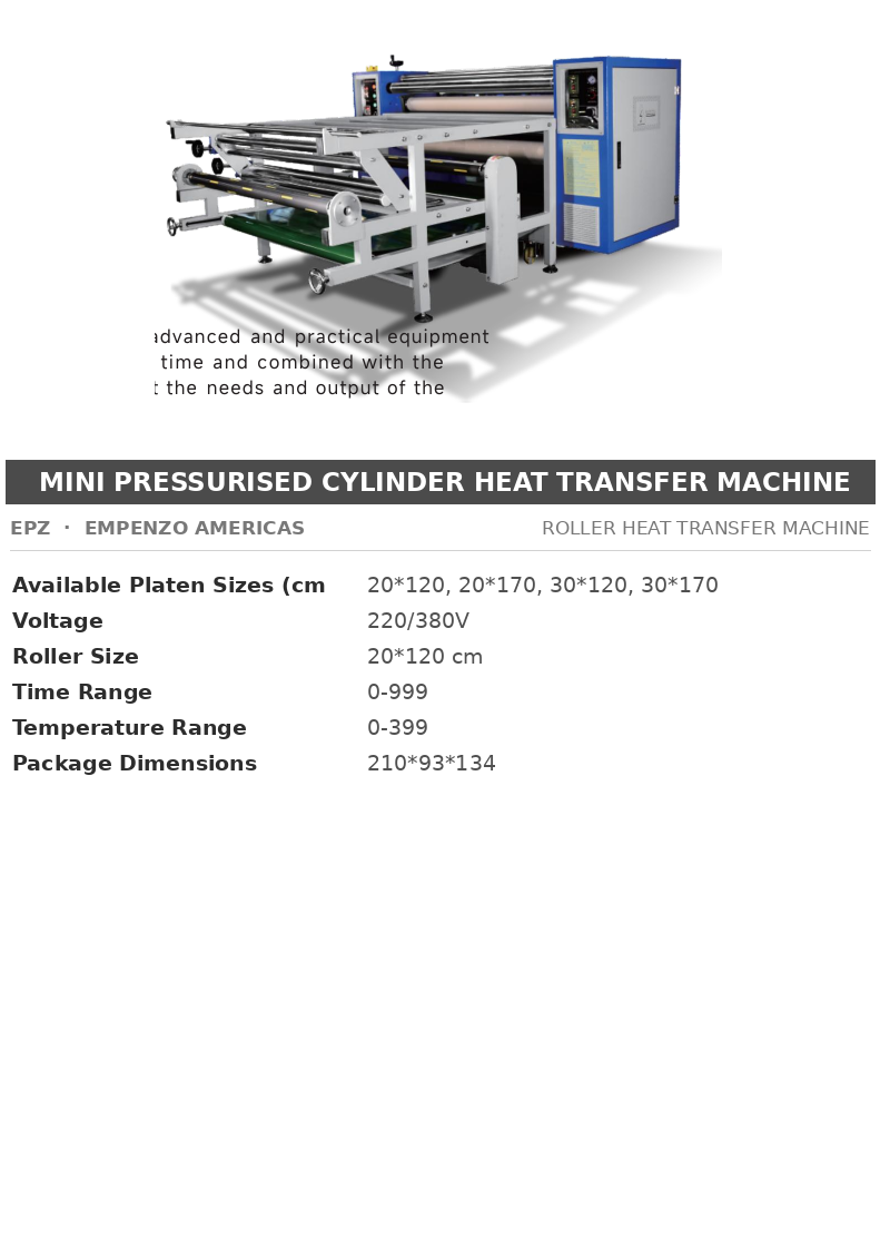 EPZ Mini Pressurised Cylinder Heat Transfer Machine